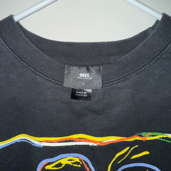 OBEY Crayon Crewneck Black Sweatshirt. Size Large - Picture 4 of 5